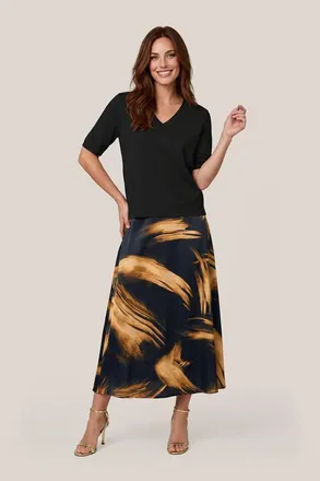 Mart Visser Caila Print Rok Zwart / Goud