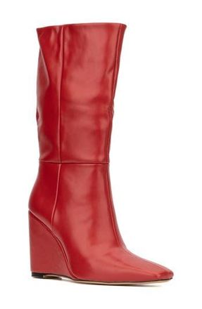 Torgeis Milan Wedge Heel Boot in Red at Nordstrom Rack, Size 6.5