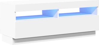 vidaXL Vidaxl - Mueble Para Tv Con Luces Led Blanco 100x35x40 Cm