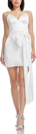 Dress The Population Millie Bow Cocktail Mini Dress In White