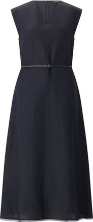 Fabiana Filippi Midi Jurken - Dames - Casual kleedjes - Blauw - M - Leer - Kleedjes