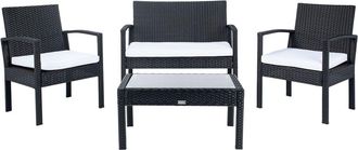Safavieh Bassey 4 Piece Living Outdoor Set (Indoor / Outdoor)