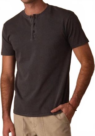 The Normal Brand Mens Jersey Henley Tee In Shadow