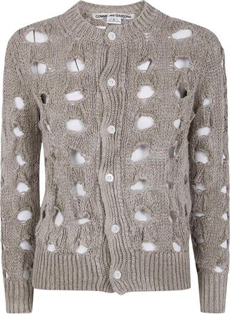 Comme Des Gar&ccedil;ons Cardigan met Ronde Hals - Dames - Vesten - Beige - M - Truien & Vesten