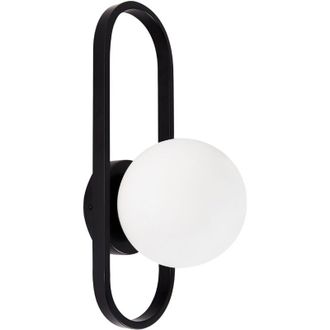 Beliani Beliani - Modern Wall Lamp Geometric Form Opaque Glass Glove Lampshade Black Vardi