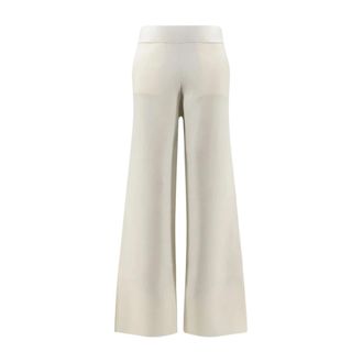 Max Mara Wide-Leg Tailored Broeken - Dames - Broeken - Wit - Maat: L Wol