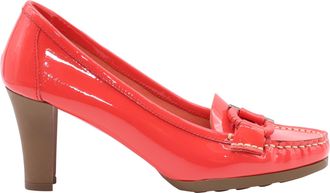 Ferragamo Pre-owned Womens Ferragmo Gancini Loafer Heels in Red Patent Leather - Size UK 3