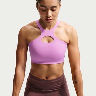 Nike Womens Universa Medium-Support Padded Sports Bra in Purple | IO9335-503
