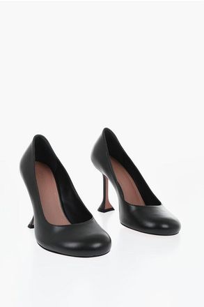 Amina Muaddi Leather Pumps IRIS With Rounded Toe 10cm size 37