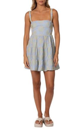 Maaji Sol Dream Embroidered Tiered Cover-Up Minidress in Light/Pastel Blue at Nordstrom, Size Medium