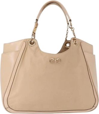 Ferragamo Pre-owned Handbags, female, Beige, Size: ONE SIZE Pre-owned Handbag