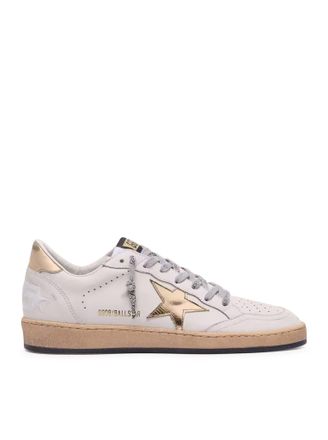 Golden Goose BALL-STAR SNEAKERS WITH GOLDEN STAR AND TAB ON THE HEEL - Golden Goose Deluxe Brand - Woman