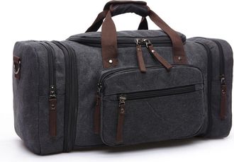 Generic Travel Handbag,Compatible For Men Hand Luggage Bags Canvas Duffle Bag Weekend Shoulder Bagpack Multifunctional Lightweight Handbags(Black)