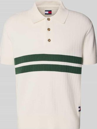 Tommy Jeans Regular Fit Poloshirt aus reiner Baumwolle in Offwhite, Gr&ouml;&szlig;e XXL