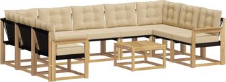 vidaXL Conjunto De Sof&aacute;s De Exterior 10 Uds. Y Beige Vidaxl