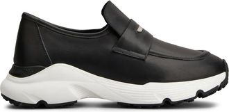 Tod's leather loafers - women - CALFSKIN/CALFSKIN/Rubber - 41.5 - Black