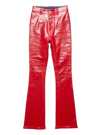 Acne Studios latex flared trousers - women - Elastomultiester/Elastane/Cotton/Polyurethane - 40