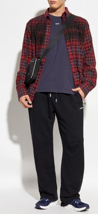 Off-white Checked Pattern Shirt, Mens, Red