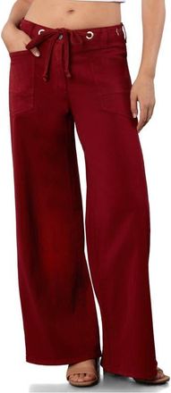 HINT OF BLU Stellar Tie Straight Leg Jeans in Berry Red at Nordstrom, Size 27