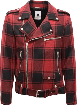 PT01 Wollen jas uit Turijn- Made in Italy - Heren - Winterjassen - Rood - XL - Wol - Jassen