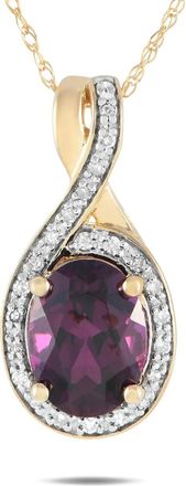 Luxury Bazaar Collana in oro giallo 14 carati con diamanti e granati - Rosa