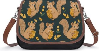 Generic Squirrels Eat Corn Small Womens Crossbody Bags Shoulder Handbag with Adjustable Strap for Travel