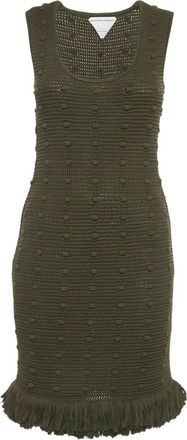 Bottega Veneta Abito midi con frange - Verde