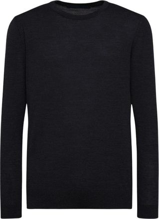 Kiton Wollen trui met ronde hals - Heren - Ronde hals truien - Blauw - 2XL - Wol - Truien & Vesten