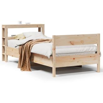 Berkfield Home Bed Frame without Mattress 75x190 cm Small Single Solid Wood Pine in Light Tan
