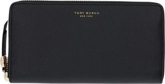 Tory Burch Romy Zip Continental Portemonnee - Dames - Portefeuilles - Zwart - ONE Size - Leer - Accessoires