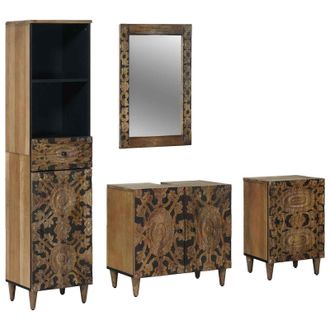 vidaXL Juego De Muebles De Ba&ntilde;o 4 Uds. Marr&oacute;n 62 X 33 X 58 Cm Vidaxl