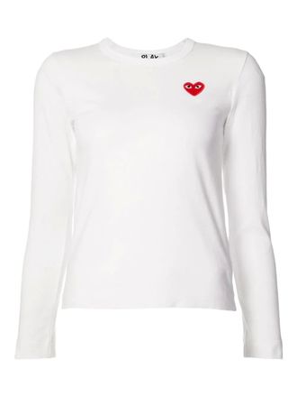 Comme Des Gar&ccedil;ons heart logo T-shirt - women - Cotton - L - White