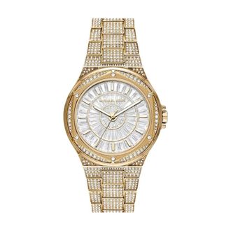 Michael Kors Oversized Lennox Pav&eacute; Horloge - Dames - Horloges - Geel - ONE Size - Accessoires