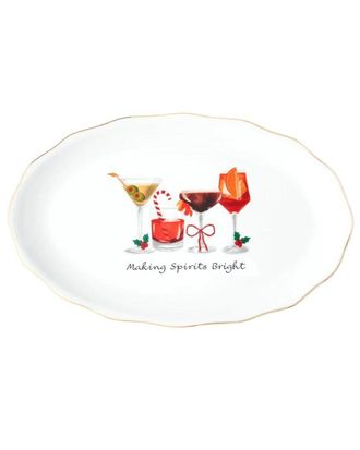 Godinger Holiday Cheers Rim Serving Platter