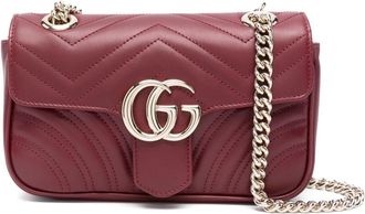 Gucci mini GG Marmont shoulder bag - women - Calf Leather - One Size - Red