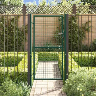 Berkfield Home Durable Fence Gate Steel 100x175 cm Green