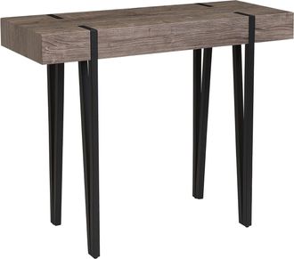 Beliani Beliani - Consola Tablero Madera Oscura Patas Horquilla De Metal Negro 100 X 40 Cm Estilo Industrial Rectangular Adena