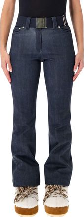 Goldbergh Wide-Leg Denim Print Pants with Metallic Details