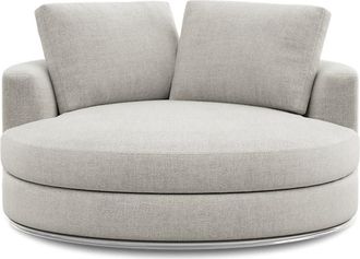 Castlery Hamilton Swivel Armchair 51.2 Customized, Performance Classic Twill, Medium Grey, Spill Resistant, 360&deg; Swivel for Castlery Chairs