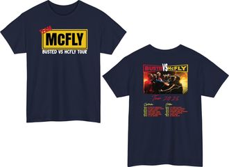 Generic Team McFly Tour T-Shirt, Busted vs McFly 2025 Concert Shirt, Pop Rock Band Tshirt, Music Lover Gift Tee Top Navy