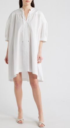 BOSS Dollana Oversize Cotton Shift Dress in Bright White at Nordstrom, Size 18