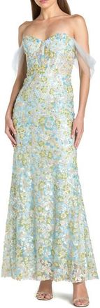 Mac Duggal Off The Shoulder Sweetheart Neck Column Gown in Powder Blue at Nordstrom, Size 12