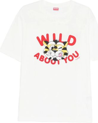 Kenzo Wild Tiger T-Shirt - Heren - T-shirts - Wit - XL - Katoen - Tops