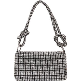 Berness Rhinestone Rectangular Shoulder Bag in Silver at Nordstrom Rack