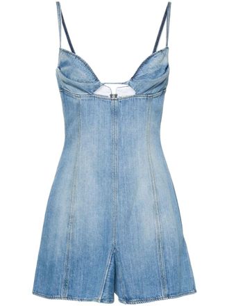 Nensi Dojaka Denim mini-jurk met godet design - Blauw