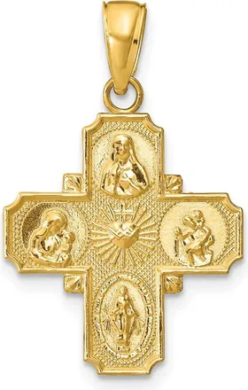 Diamond2Deal 10k Yellow Gold 4-Way Medal Pendant