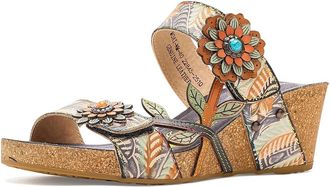 L'Artiste by Spring Step Moai Womens Wedge Shoes Navy : EU 42 (US Womens 10.5-11) M, Leather