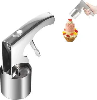 OEM Cuchara Para Helado - Cuchara Para Postres - Preparaci&oacute;n De Postres - Con Extractor - 14,5 X 13,5 Cm - Plateada