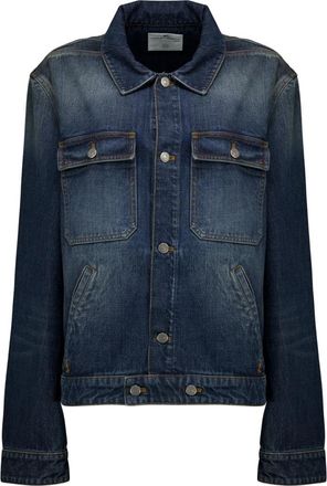 Courr&egrave;ges Blouson Trucker in vintage denim - Heren - Spijkerjassen - Blauw - M - Denim - Jassen