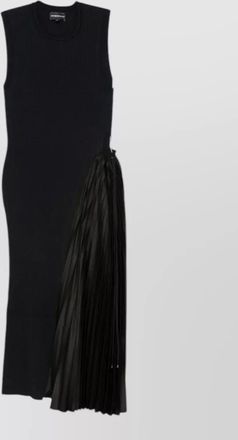 Emporio Armani ribbed sleeveless pleated midi dress
